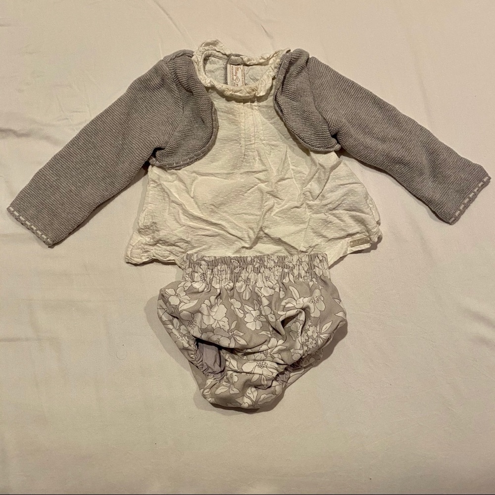 Super cute 3m girls set top & floral bloomers